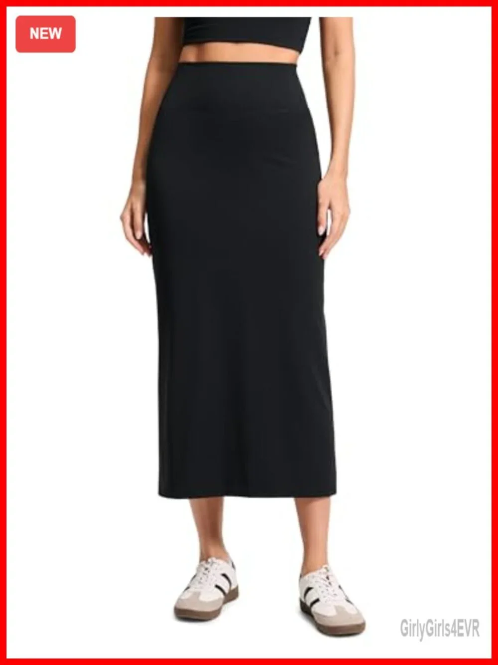 Buttery Soft High Waisted Bodycon Maxi Skirt with Back Slit, Travel Casual